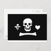 Carte Postale Drapeau pirate de Stede Bonnet (Devant / Derrière)