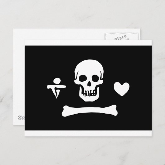 Carte Postale Drapeau pirate de Stede Bonnet (Devant / Derrière)
