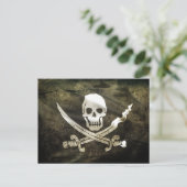 Carte Postale Drapeau pirate, Drapeau des pirates (Debout devant)