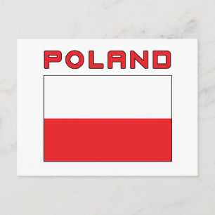 Carte Postale Drapeau polonais avec la Pologne