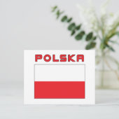 Carte Postale Drapeau Polonais Avec Polska (Debout devant)