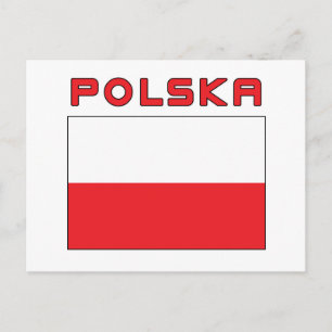 Carte Postale Drapeau Polonais Avec Polska