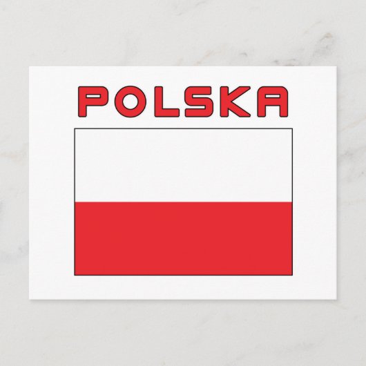 Carte Postale Drapeau Polonais Avec Polska (Devant)