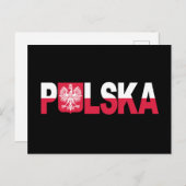 Carte Postale Drapeau polonais classique Aigle national (Devant / Derrière)