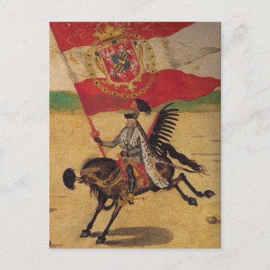 Carte postale drapeau polonais vintage (Devant)