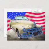 Carte Postale Drapeau Pontiac Silver Streak Et États-Unis 1948 (Devant / Derrière)