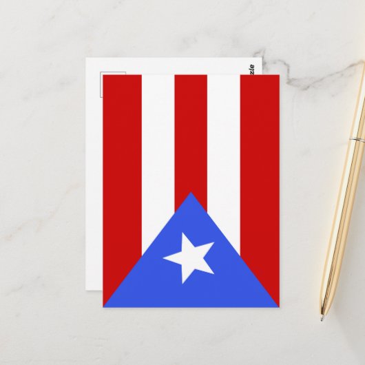Carte Postale Drapeau Porto Rico (Devant/Arrière en situation)