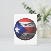 Carte Postale Drapeau Porto Rico couvrant un baseball (Debout devant)