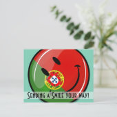 Carte Postale Drapeau portugais souriant (Debout devant)