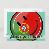 Carte Postale Drapeau portugais souriant (Devant / Derrière)