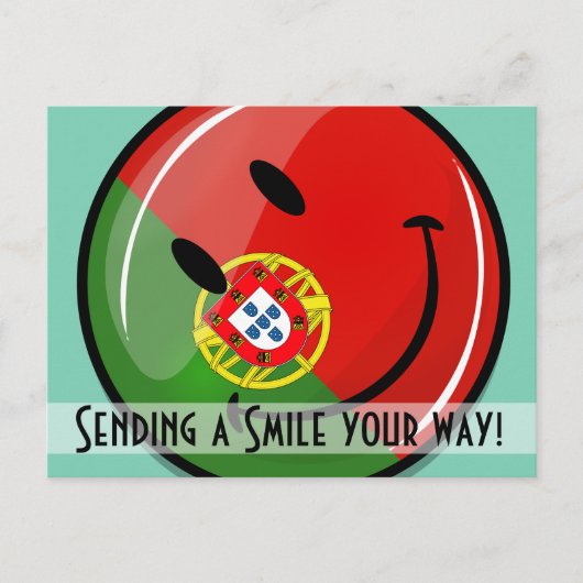 Carte Postale Drapeau portugais souriant (Devant)
