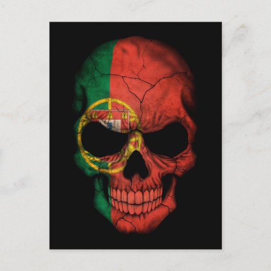 Carte Postale Drapeau portugais sur noir (Devant)