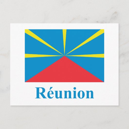 Carte Postale Drapeau proposé de l'île de la Réunion avec nom en (Devant)