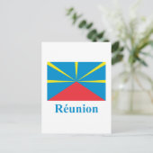 Carte Postale Drapeau proposé de l'île de la Réunion avec nom en (Debout devant)