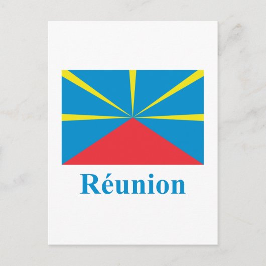 Carte Postale Drapeau proposé de l'île de la Réunion avec nom en (Devant)
