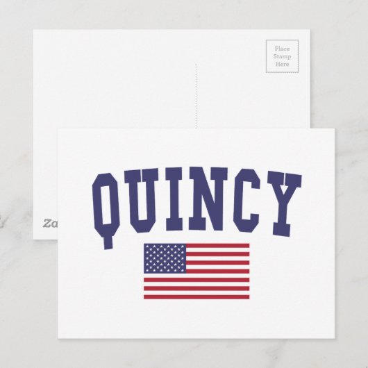 Carte Postale Drapeau Quincy MA US (Devant / Derrière)