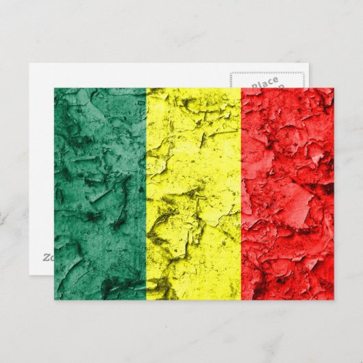 Carte Postale Drapeau rasta vintage (Devant / Derrière)