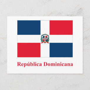 Carte Postale Drapeau République Dominicaine avec nom en espagno