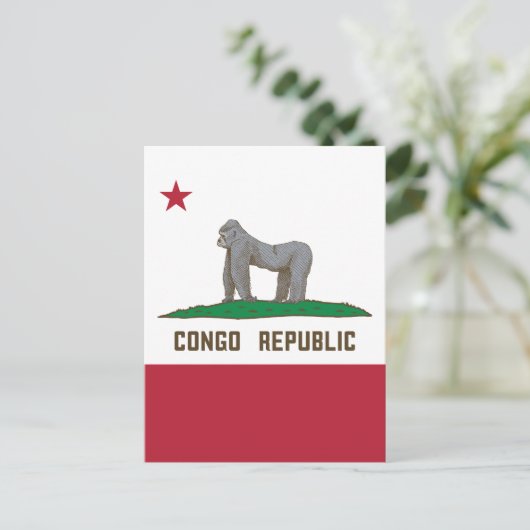 Carte Postale Drapeau République du Congo (Debout devant)