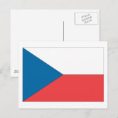 Carte Postale Drapeau République tchèque (Devant / Derrière)