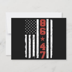 Carte Postale Drapeau rétro Vintage USA 86 47 Anti Trump
