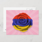 Carte Postale Drapeau Rose arménien rose (Devant / Derrière)