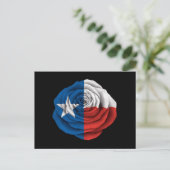 Carte Postale Drapeau Rose du Texas sur noir (Debout devant)