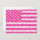 Carte Postale Drapeau rose floral américain (Devant / Derrière)