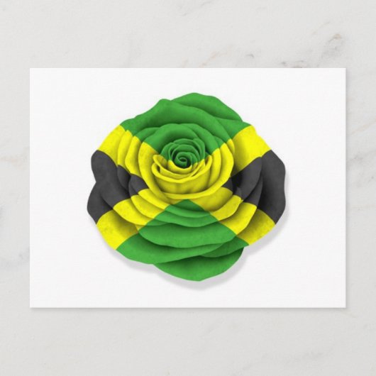 Carte Postale Drapeau Rose jamaïcain blanc (Devant)