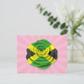Carte Postale Drapeau Rose jamaïcain rose (Debout devant)