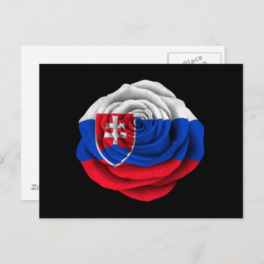 Carte Postale Drapeau Rose slovaque noir (Devant / Derrière)
