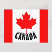 Carte Postale Drapeau rouge clair Feuille d'érable Canada (Devant)