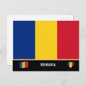 Carte Postale Drapeau roumain & Voyage de pays Roumanie / Rouman (Devant / Derrière)