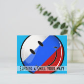 Carte Postale Drapeau russe souriant (Debout devant)