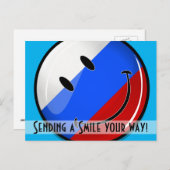 Carte Postale Drapeau russe souriant (Devant / Derrière)