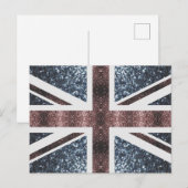 Carte Postale Drapeau rustique UK rouge bleu étincelants parties (Devant / Derrière)