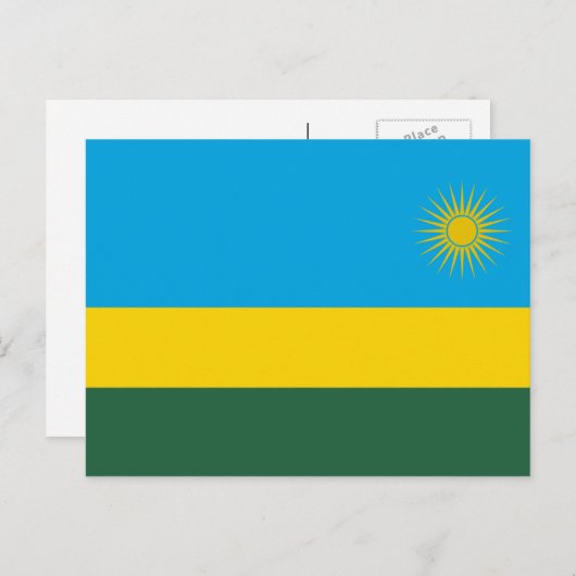 Carte Postale Drapeau rwandais, Drapeau du Rwanda (Devant / Derrière)