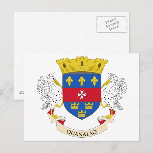 Carte Postale Drapeau Saint-Barthélemy (Devant / Derrière)