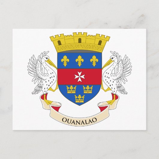 Carte Postale Drapeau Saint-Barthélemy (Devant)