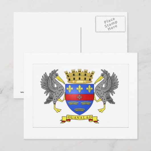 Carte Postale Drapeau Saint-Barthélemy (Devant / Derrière)