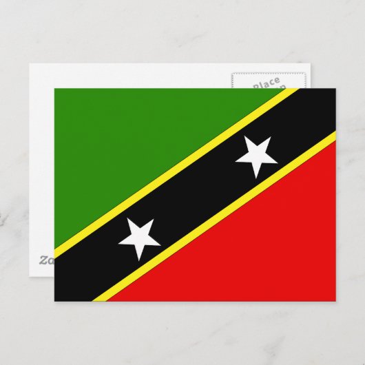 Carte Postale Drapeau Saint Christopher Nevis (Devant / Derrière)