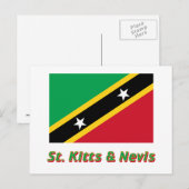 Carte Postale Drapeau Saint-Kitts-et-Nevis avec nom (Devant / Derrière)