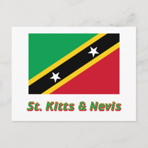 Carte Postale Drapeau Saint-Kitts-et-Nevis avec nom
