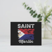 Carte Postale Drapeau Saint-Martin désorganisé (Debout devant)