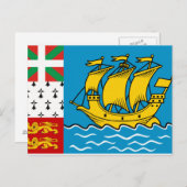 Carte Postale Drapeau Saint-Pierre-et-Miquelon (Devant / Derrière)