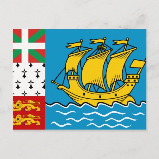 Carte Postale Drapeau Saint-Pierre-et-Miquelon (Devant)