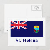 Carte Postale Drapeau Sainte-Hélène avec nom (Devant / Derrière)