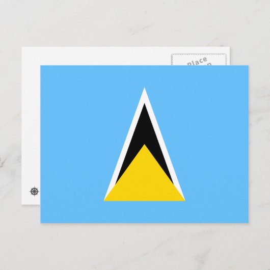 Carte postale Drapeau Sainte-Lucie (Devant / Derrière)