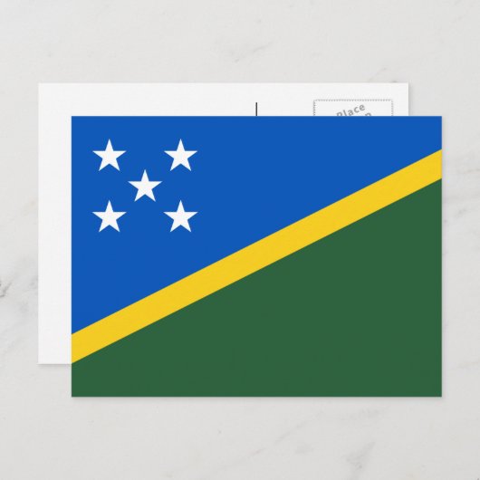 Carte Postale Drapeau Salomon Islander, Drapeau des Îles Salomon (Devant / Derrière)