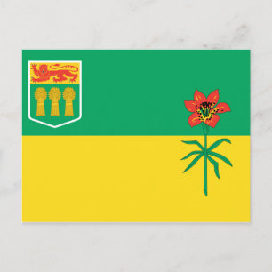 CARTE POSTALE DRAPEAU SASKATCHEWAN